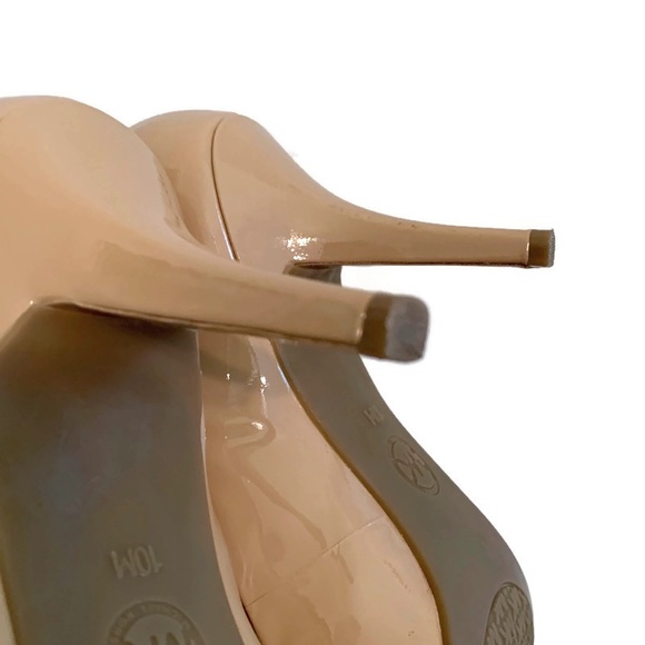 Michael Kors Women’s 10M Nude Patent Leather MK-Flex Mid-Pump Heel 40S1MFMP2A - Picture 10 of 11